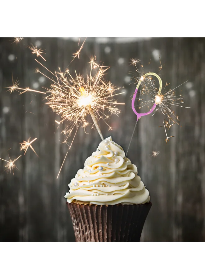 Wondercandle Bicolor 2-Tone Gold Pink Celebration Candle Number 0 Decorative Cake Topper for Birthdays Anniversaries Parties Elegant Personalized Gift German Made